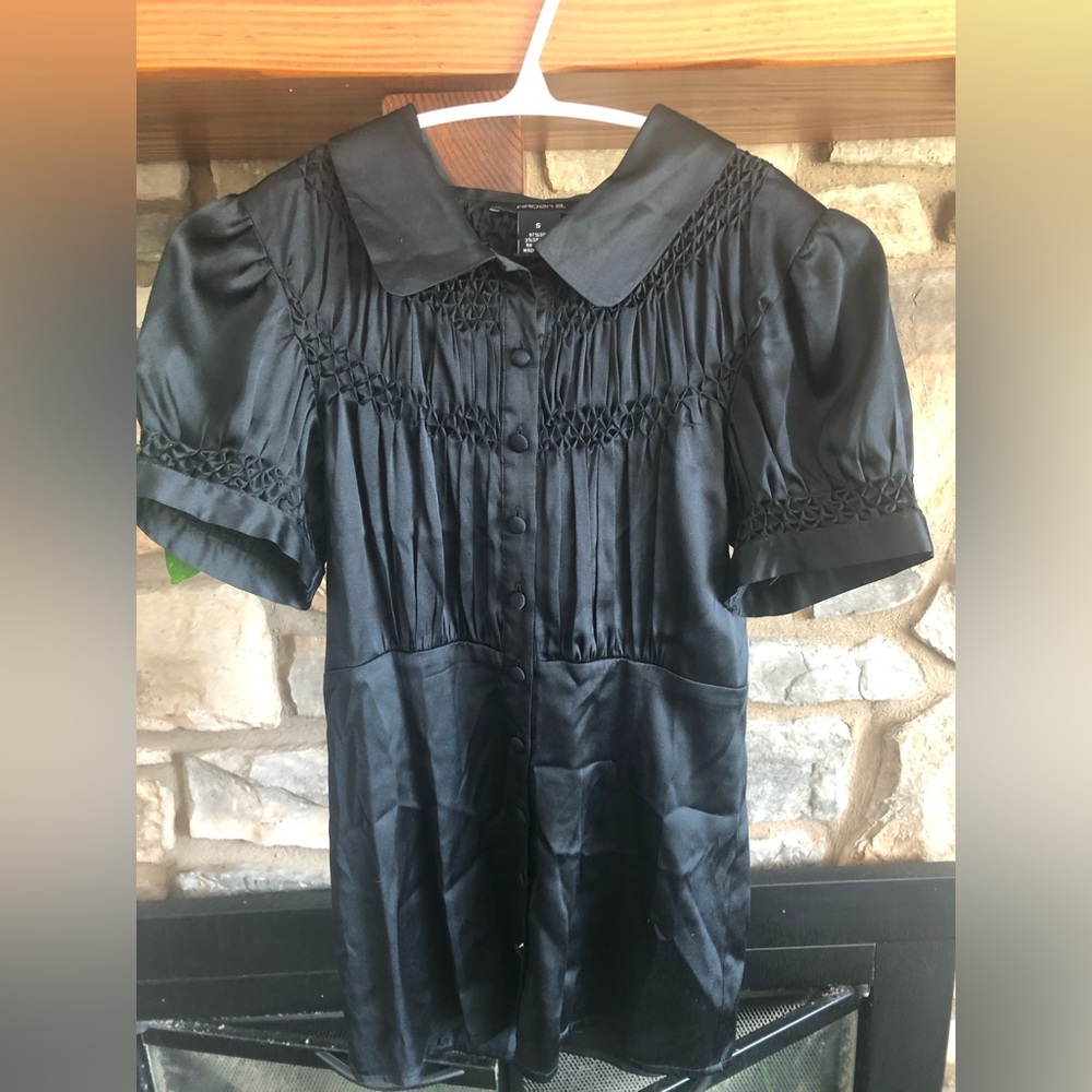 Arden B. Silk Short Sleeved Button Blouse S